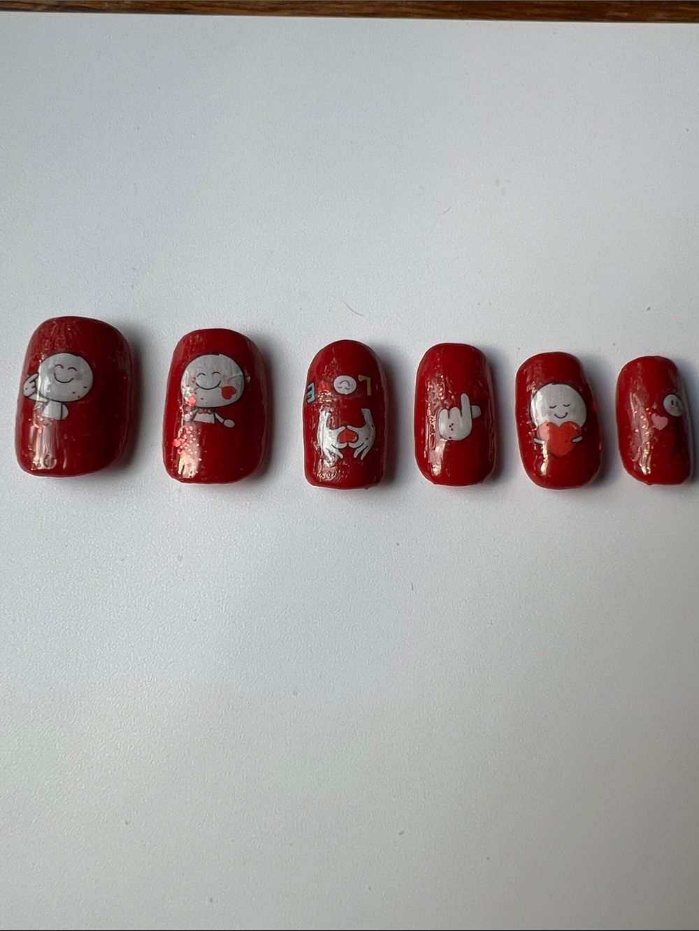 Red Press-On Nail Set with Nail Care Kit